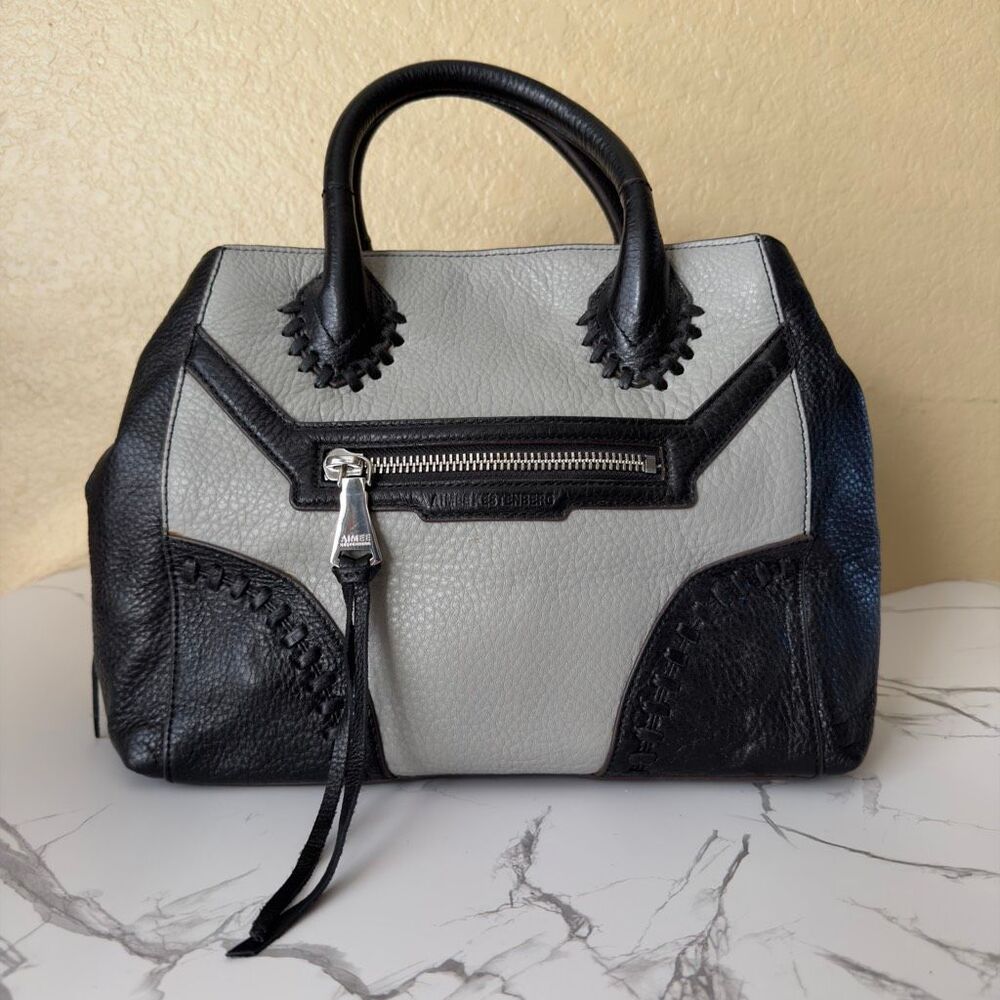 Aimee Kestenberg Black and Gray Satchel handbag